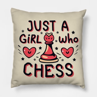 Just a girl who loves chess - cute retro design Pillow