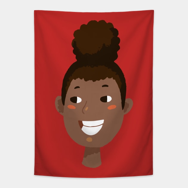 Cute black girl avatar Tapestry by JunkyDotCom