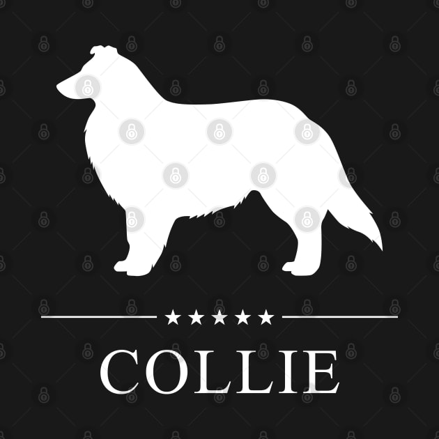 Collie Dog White Silhouette by millersye