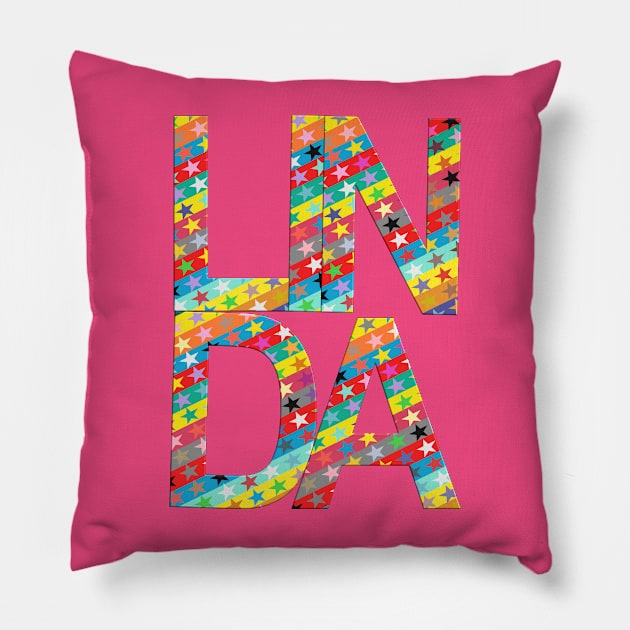 Linda, name, typography Pillow by Furashop