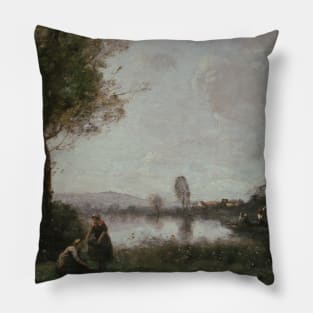 The Seine at Chatou by Jean-Baptiste Camille Corot Pillow