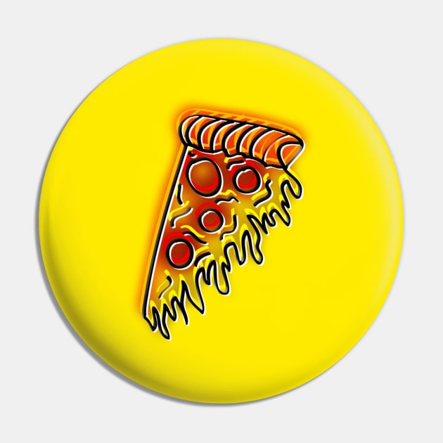 Neon Pepperoni Pizza Slice Pin by JadeGair