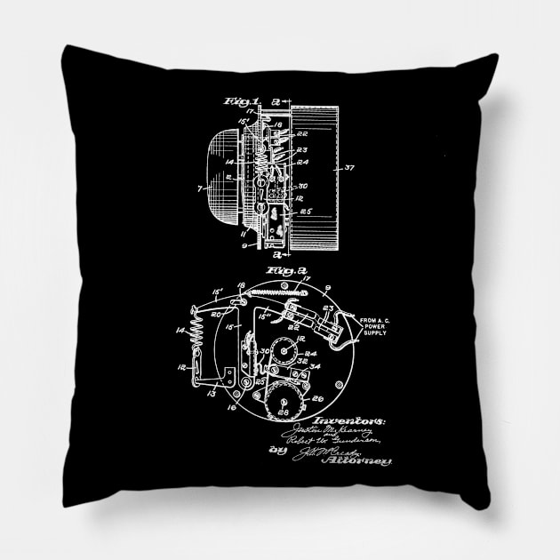 Fire Alarm Vintage Patent Drawing Funny Novelty Pillow by TheYoungDesigns