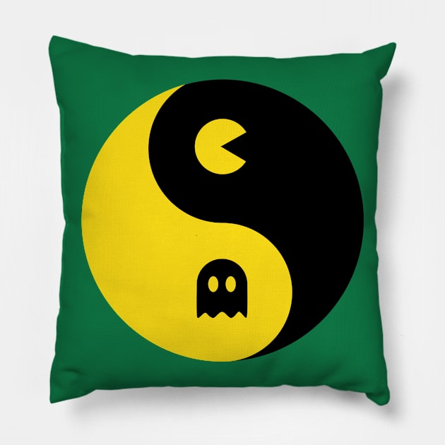 Yin Yang Ghosts Pillow by tshirtbaba