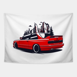 Red E30 Classic in Mountains Tapestry