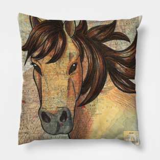 Chincoteague Pony on Map Pillow