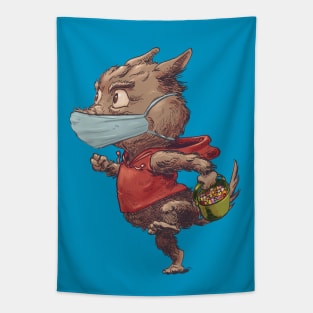 It's never too early for Halloween werewolf trick or treat face mask Tapestry