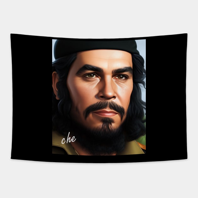 Realistic Portrait of Che Guevara Tapestry by MtWoodson