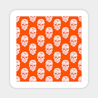 Orange Human Skulls Pattern Magnet