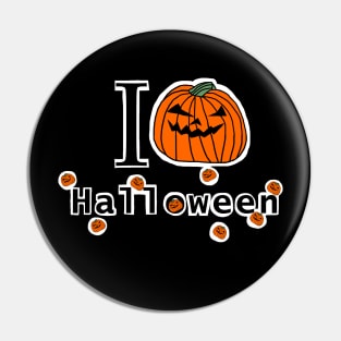 I Love Halloween Horror Typography Pin