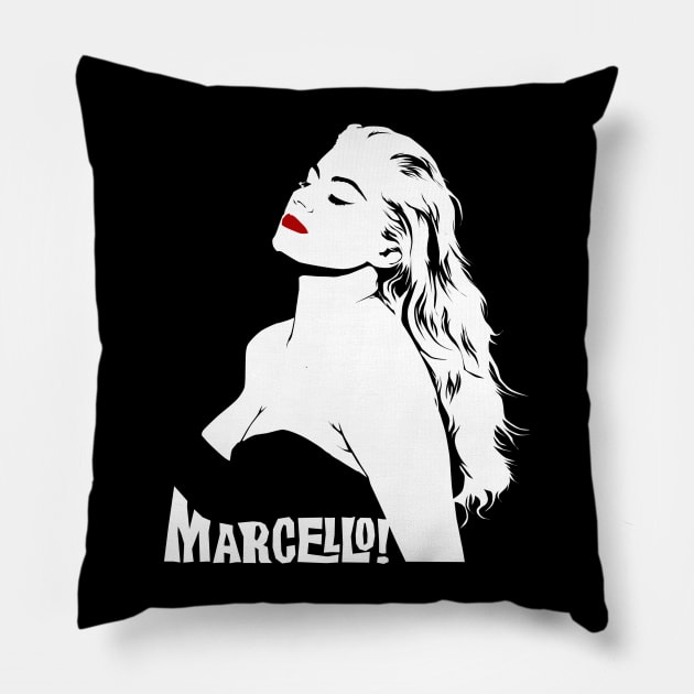 Marcello! (La Dolce Vita) Pillow by mosgraphix