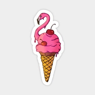 Great Flamingo Ice Cream Magnet