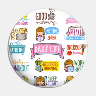 Sunshine Girl daily routine stickers set Pin