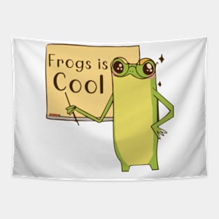 Frogs Is Cool Funny  Frog Teacher Tapestry