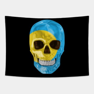 Palau Flag Skull - Gift for Palauan With Roots From Palau Tapestry