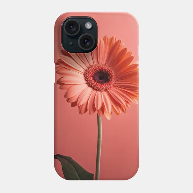 Elegant Coral Gerbera Daisy Phone Case by 026PrintableArt