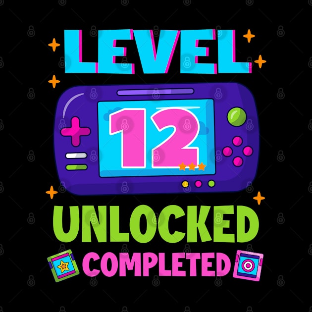 Level 12 Unlocked 12th Birthday Boys Video Game B-day Gift For BOys Kids by tearbytea