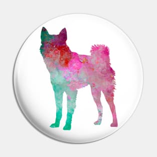 Finnish Spitz  in watercolor Pin