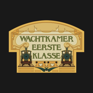 Dutch Steam Railway First Class Sign Art Nouveau Railroads T-Shirt