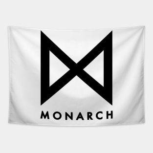 legacy of monster monarch black and white logo Tapestry