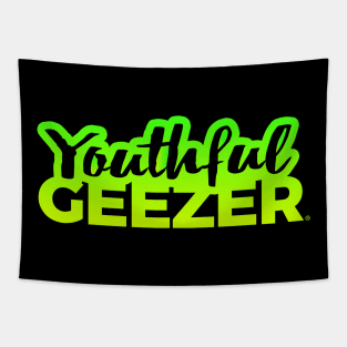 Youthful Geezer Brand Logo Bright Green/Yellow Tapestry