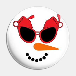 Christmas snowman face Pin