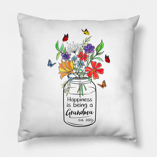 Happiness Is Being A Grandma Est Pillow by Sunset beach lover