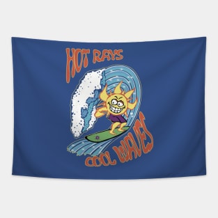 Hot Rays Cool Waves-surfing summer Tapestry