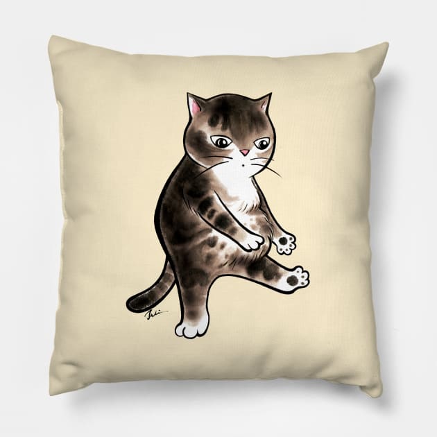 Fat cat aerobic dance Pillow by juliewu