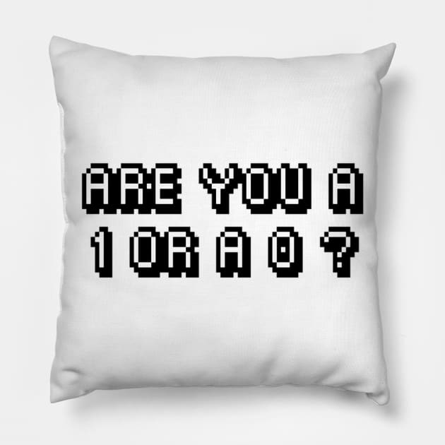 Are you a 1 or a 0 ? Pillow by Ward