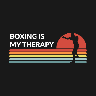 Boxing Is My Therapy Retro Vintage T-Shirt