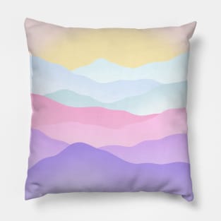 Mountains Pastel Rainbow Pillow