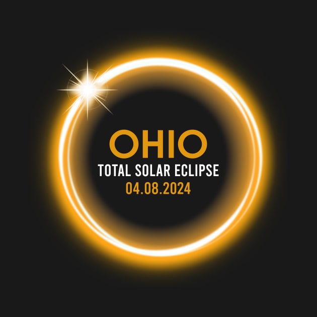 Retro Ohio Totality Total Solar Eclipse April 8 2024 by artbyhintze