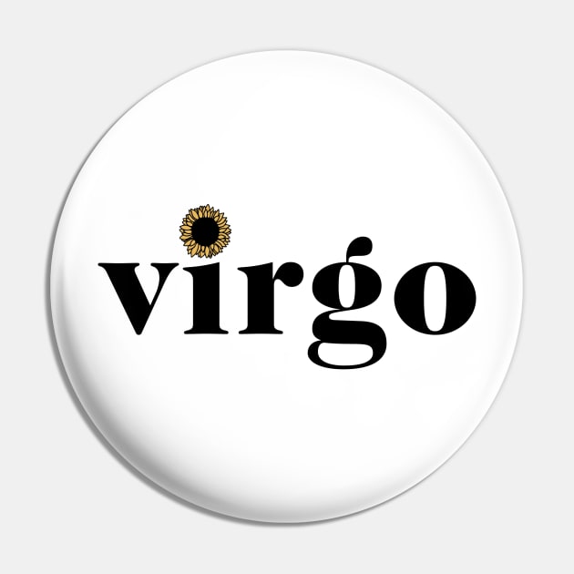 Virgo Sunflower Zodiac Pin by aterkaderk