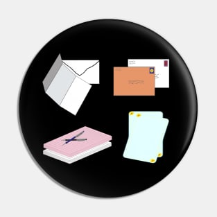 Snail Mail Happy Mail (Separate Items Version – Black Background) Pin