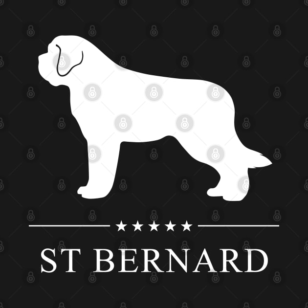 St Bernard Dog White Silhouette by millersye