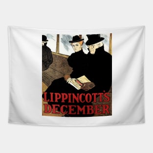 LIPPINCOTT'S DECEMBER Monthly Magazine Cover Poster by Joseph J Gould Tapestry