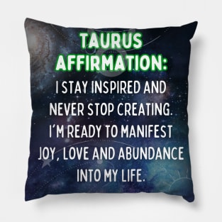 Taurus zodiac signs quote - Taurus Affirmations Pillow