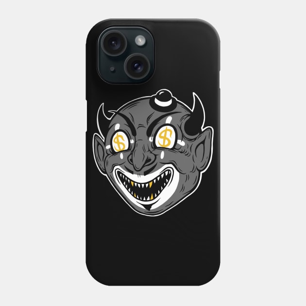 Vintage Gray Devil Clown Phone Case by flynnryanart