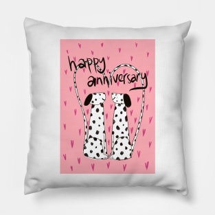 Spotty Dogs Anniversary Greeting Pillow