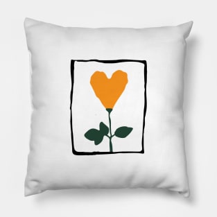 Heart flower yellow Pillow