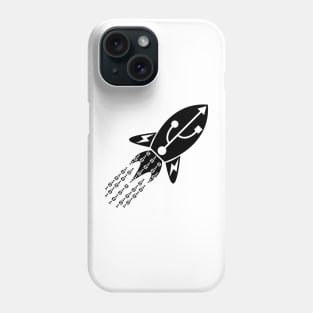 Machine Learning Rocket | Data Science Logo Black Phone Case