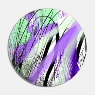 Abstract Purple, Green, and Black Graffiti Textured Painting, made by EndlessEmporium Pin