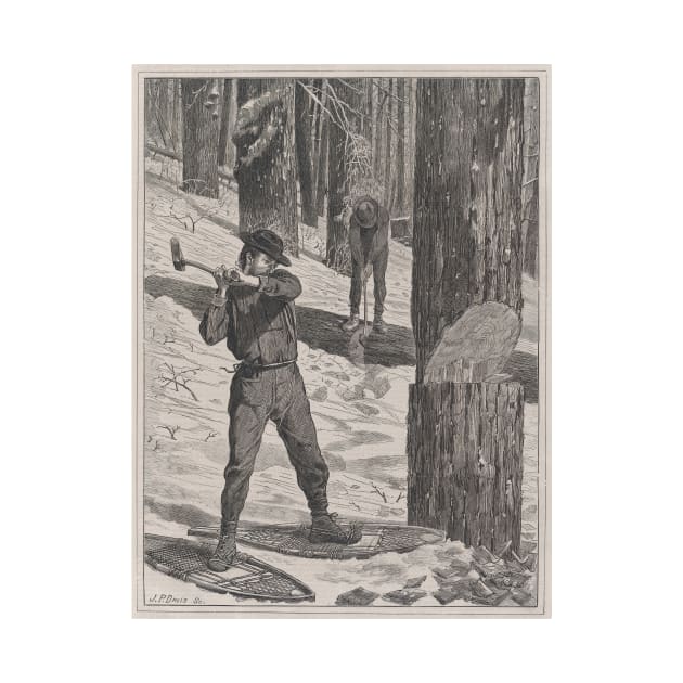 Vintage Illustration of a Lumberjack (1871) by Bravuramedia