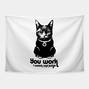 Cat and work Tapestry