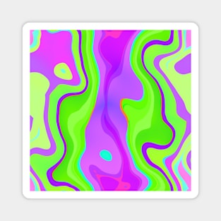 Neon Swirl Pattern - Purple and Green Magnet