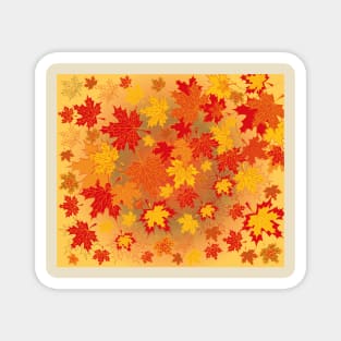 Autumn Red Maple Leaves Nature Beauty Magnet