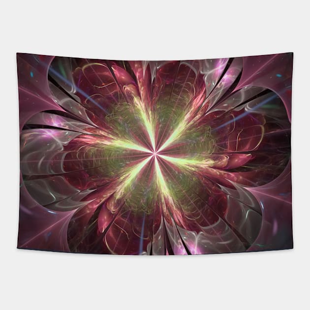 Abstract flower fractal Tapestry by Tanyalovus