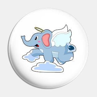 Elephant Angel Clouds Pin