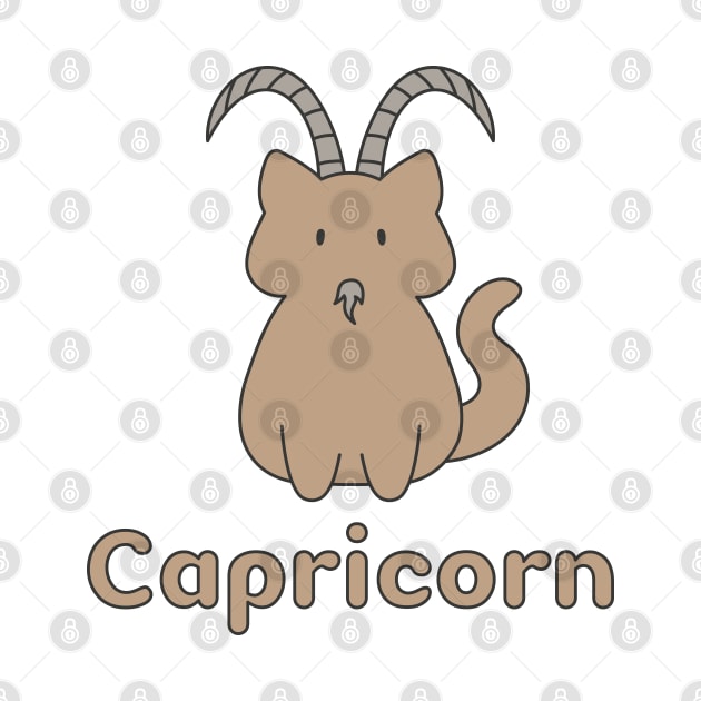 Capricorn Cat Zodiac Sign with Text by artdorable